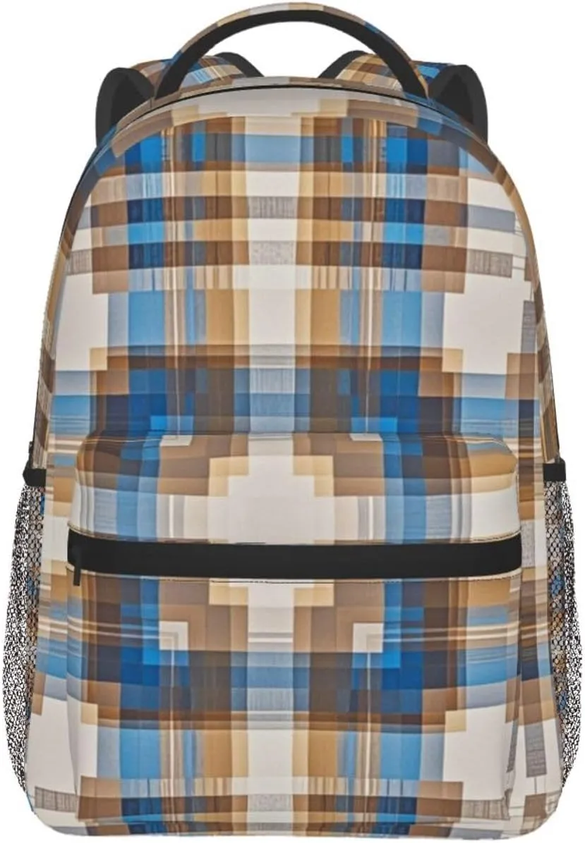 Lightweight Daypack for Camping Business Walking Cycling - Large Capacity Anti-Theft Multipurpose Bookbag, Scottish Tartan Plaid Art Gym Outdoor Hiking Backpack