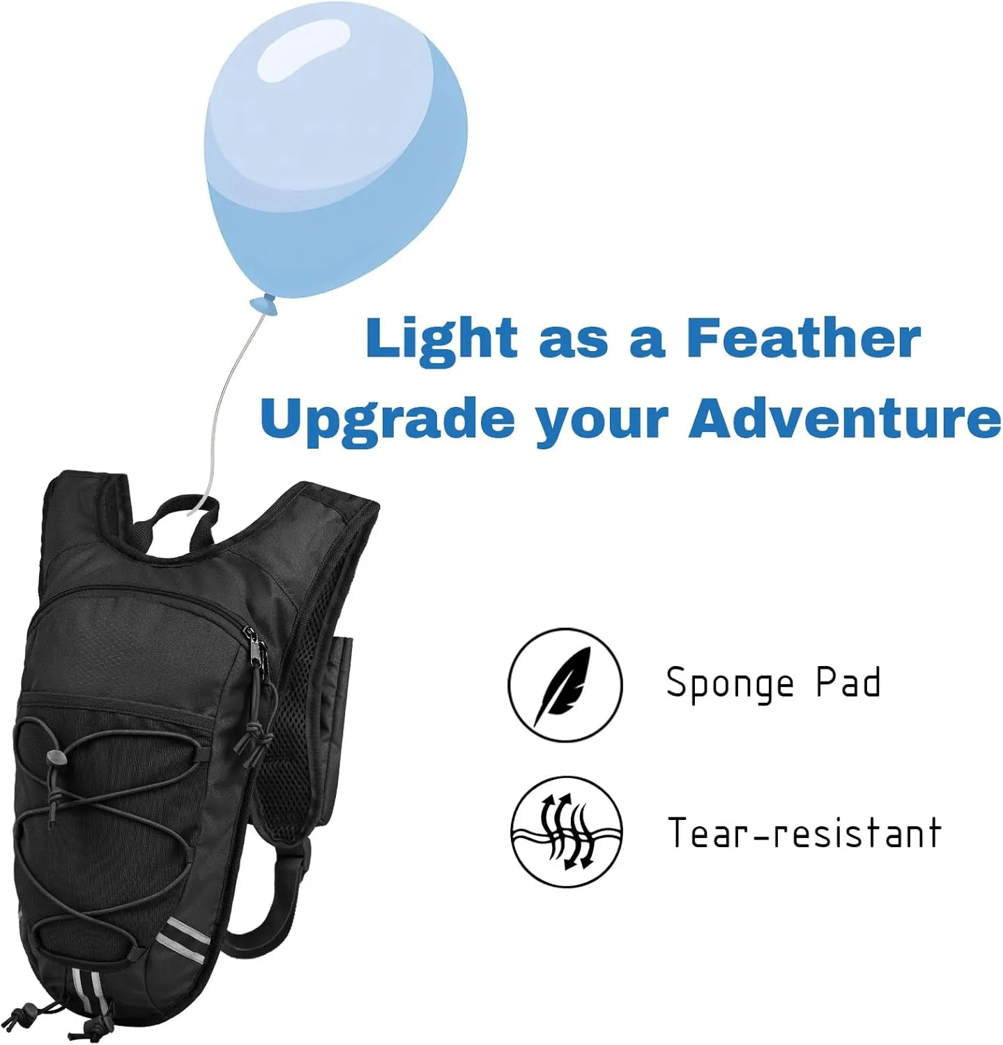 Lightweight Hydration Backpack 2L Water Bladder Pack for Running, Cycling, Hiking – Anti-Theft Water Backpack with Phone Holder, Trekking Pole Holder & Reflective Strips for Men & Women