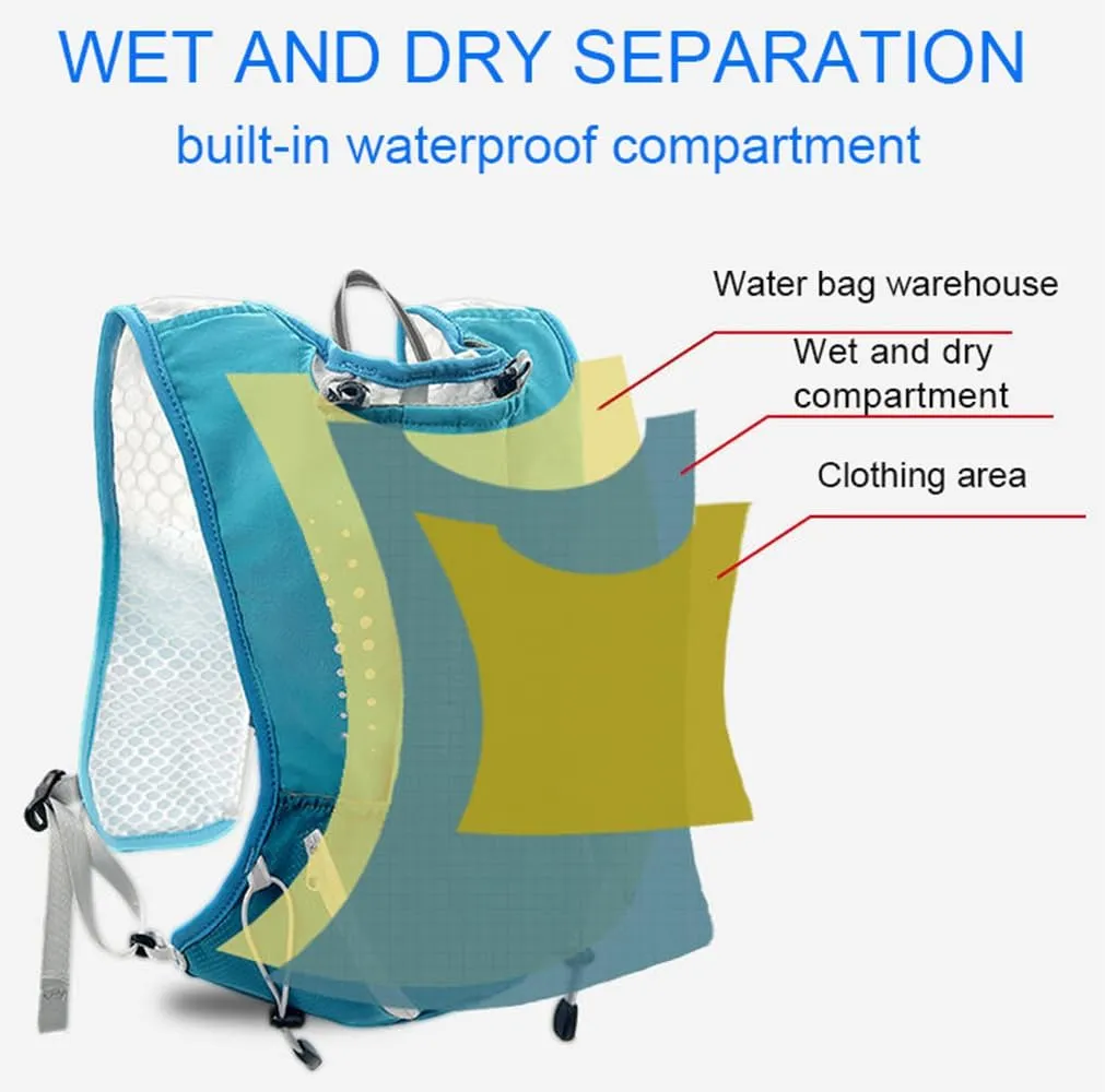 Lightweight Hydration Vest With 1.5L Water Bladder - Breathable Backpack for Running, Cycling, Hiking, Marathon - Men Women (0001 Purple)