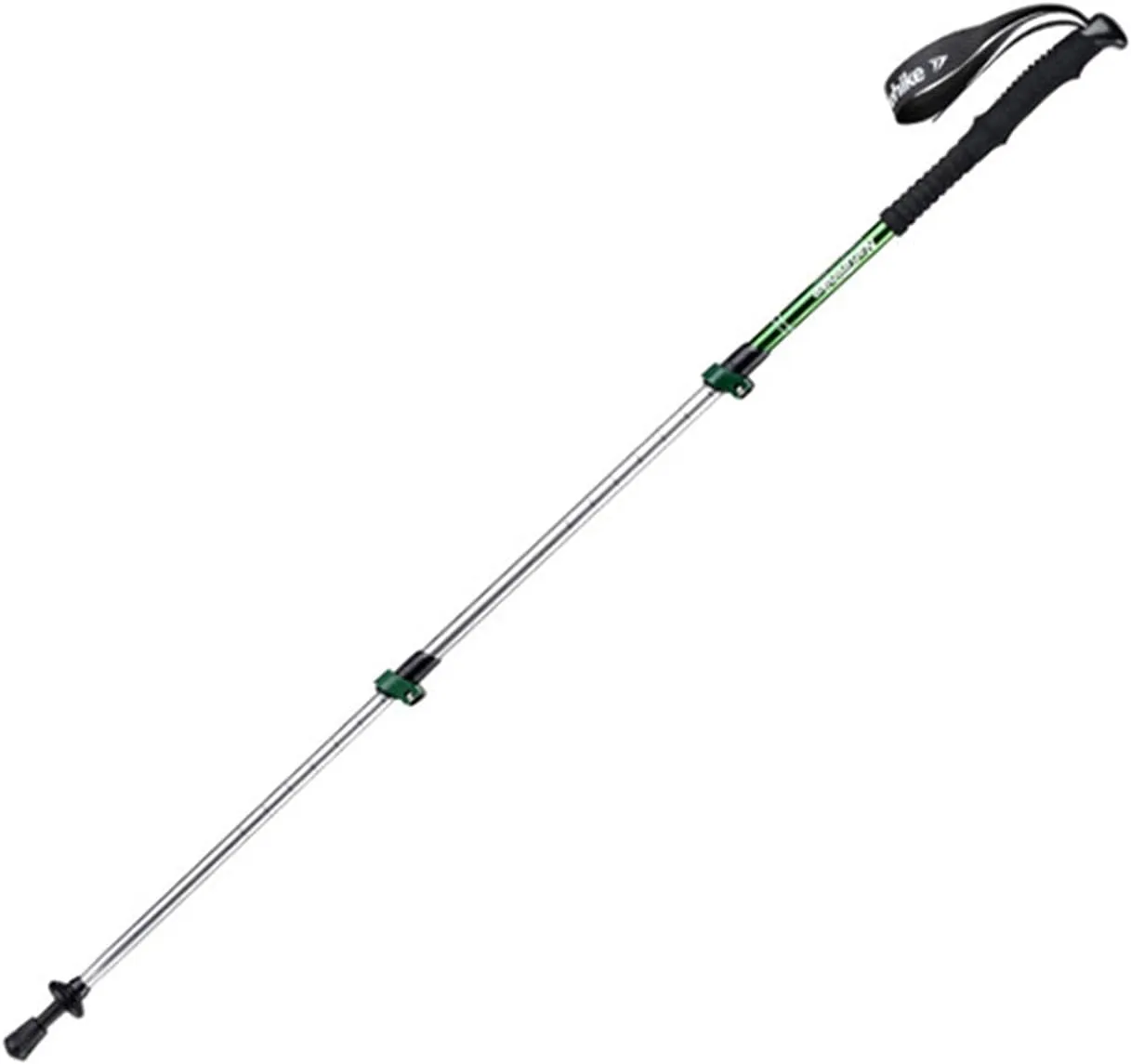 Lightweight Outdoor Trekking Poles, Retractable Hiking Trekking Poles, High-Grip Pointed Tip and Soft and Comfortable Handle with Wrist Strap (Male Green)