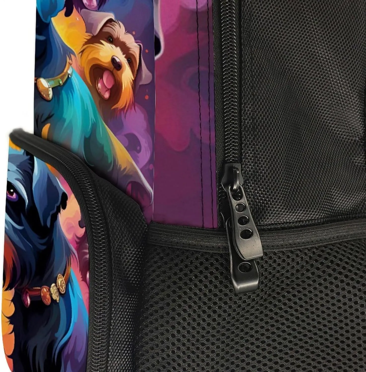Lightweight Rucksacks for Camping Picnic Walking Cycling - Large Capacity Multipurpose Anti-Theft Carry On Bag, Colorful Cute Schnauzer Dogs Oil Art Travel Hiking & Camping Rucksack