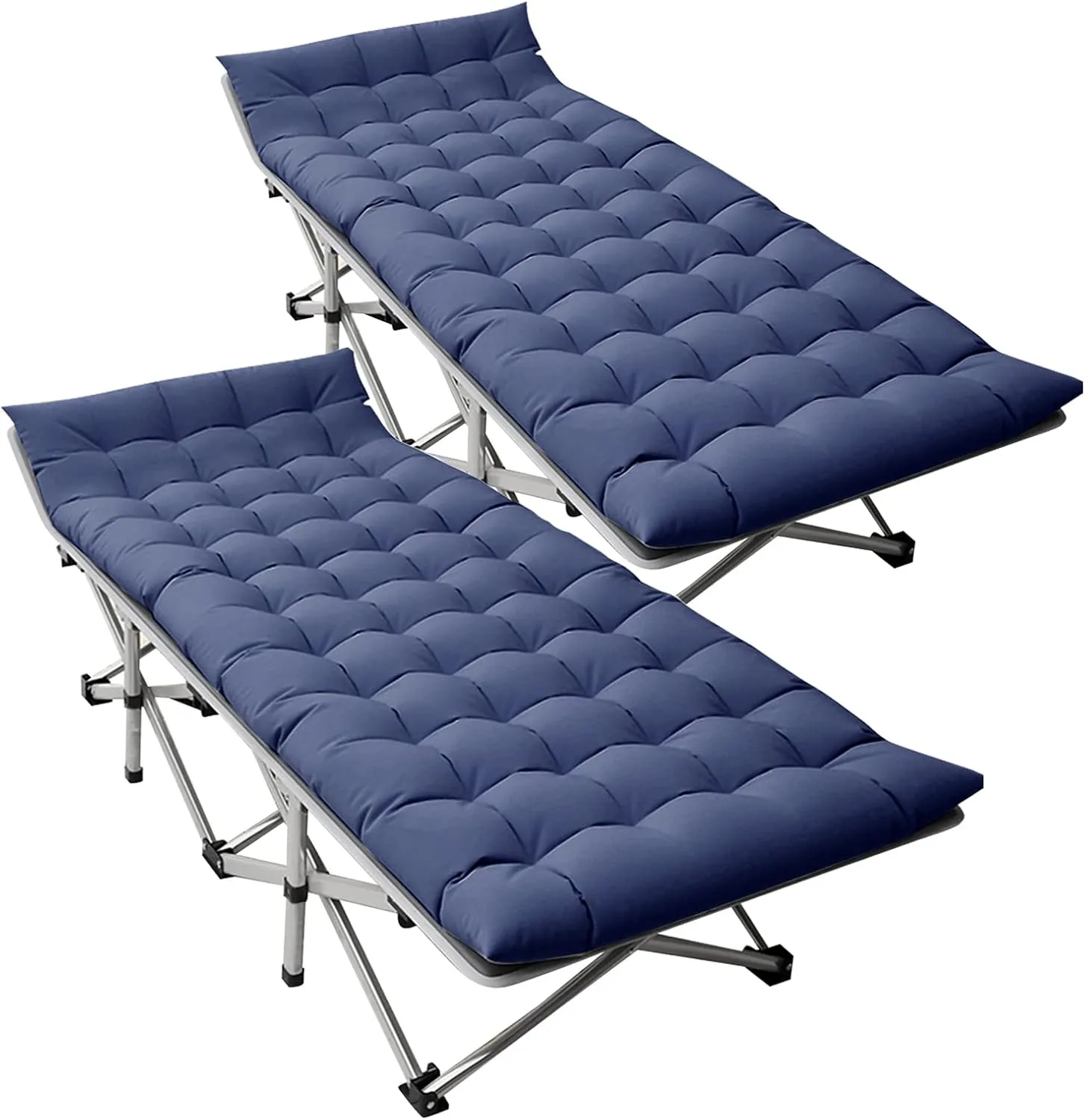 LILYPELLE Folding Camping Cot, Heavy Duty Sleeping Cots with Carry Bag, Double Layer Oxford Portable Travel Camp Cots for Home, Office Nap and Outdoor Beach