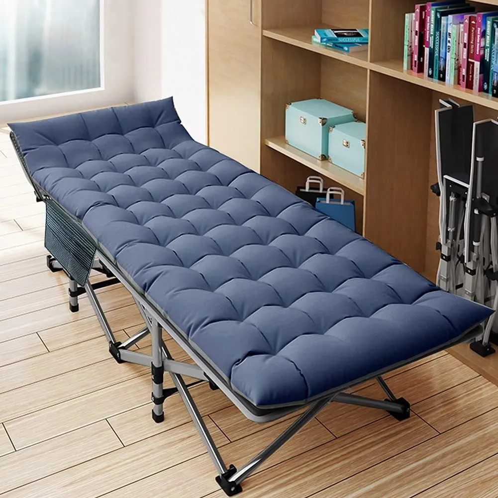 LILYPELLE Folding Camping Cot, Heavy Duty Sleeping Cots with Carry Bag, Double Layer Oxford Portable Travel Camp Cots for Home, Office Nap and Outdoor Beach