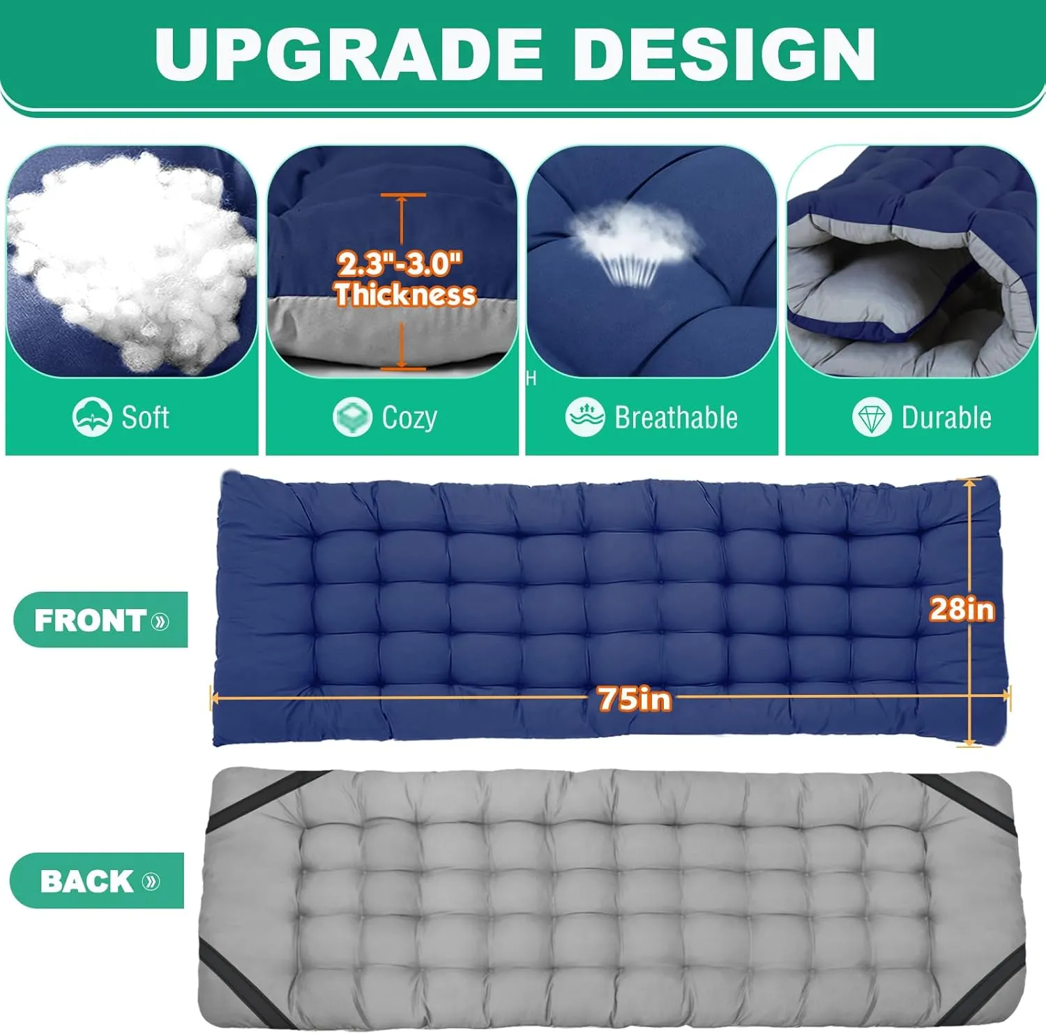 LILYPELLE Folding Camping Cot, Heavy Duty Sleeping Cots with Carry Bag, Double Layer Oxford Portable Travel Camp Cots for Home, Office Nap and Outdoor Beach