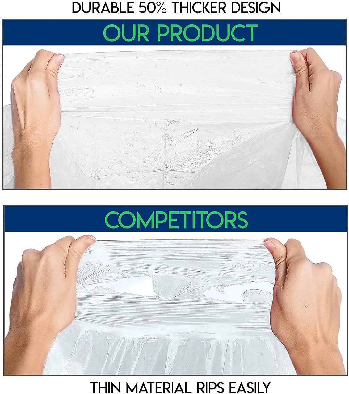 Lingito Clear Emergency Rain Ponchos Adults, Thicker, 100% Waterproof Emergency Camping Rain Poncho, Amusement Parks, Hikes