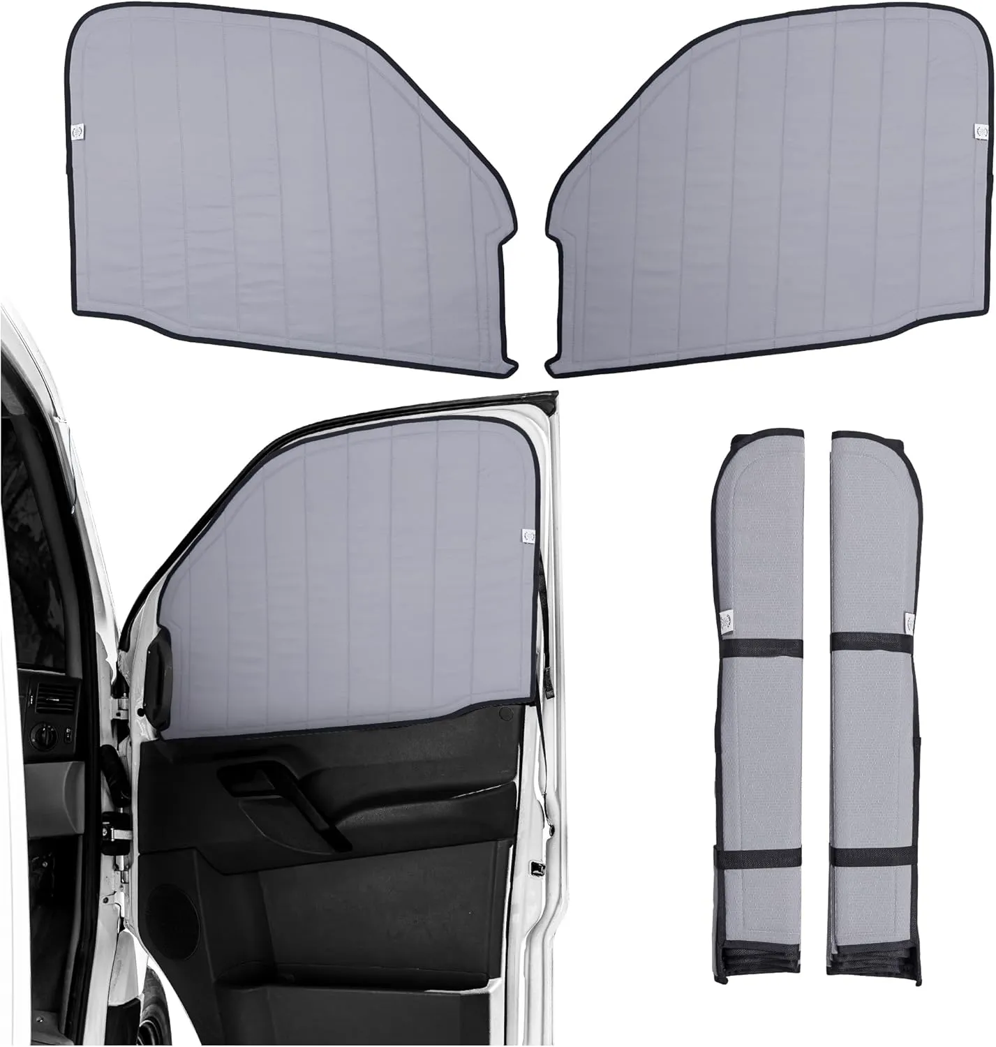 Living in a Bubble Insulated Blackout Front Window Covers for Mercedes Benz Sprinter, Campervan Accessories, Vanlife Must Have Sun Shades and Van Life Essentials (Pair) (Sprinter 2007-2018 (NCV3))