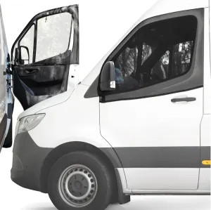 Living in a Bubble Magnetic Bug Screen for Front Doors (Pair), Universal Size for Sprinter, Metris, Ford Transit, and Other Vans & Cars - Car Living Essentials & Van Life Accessories