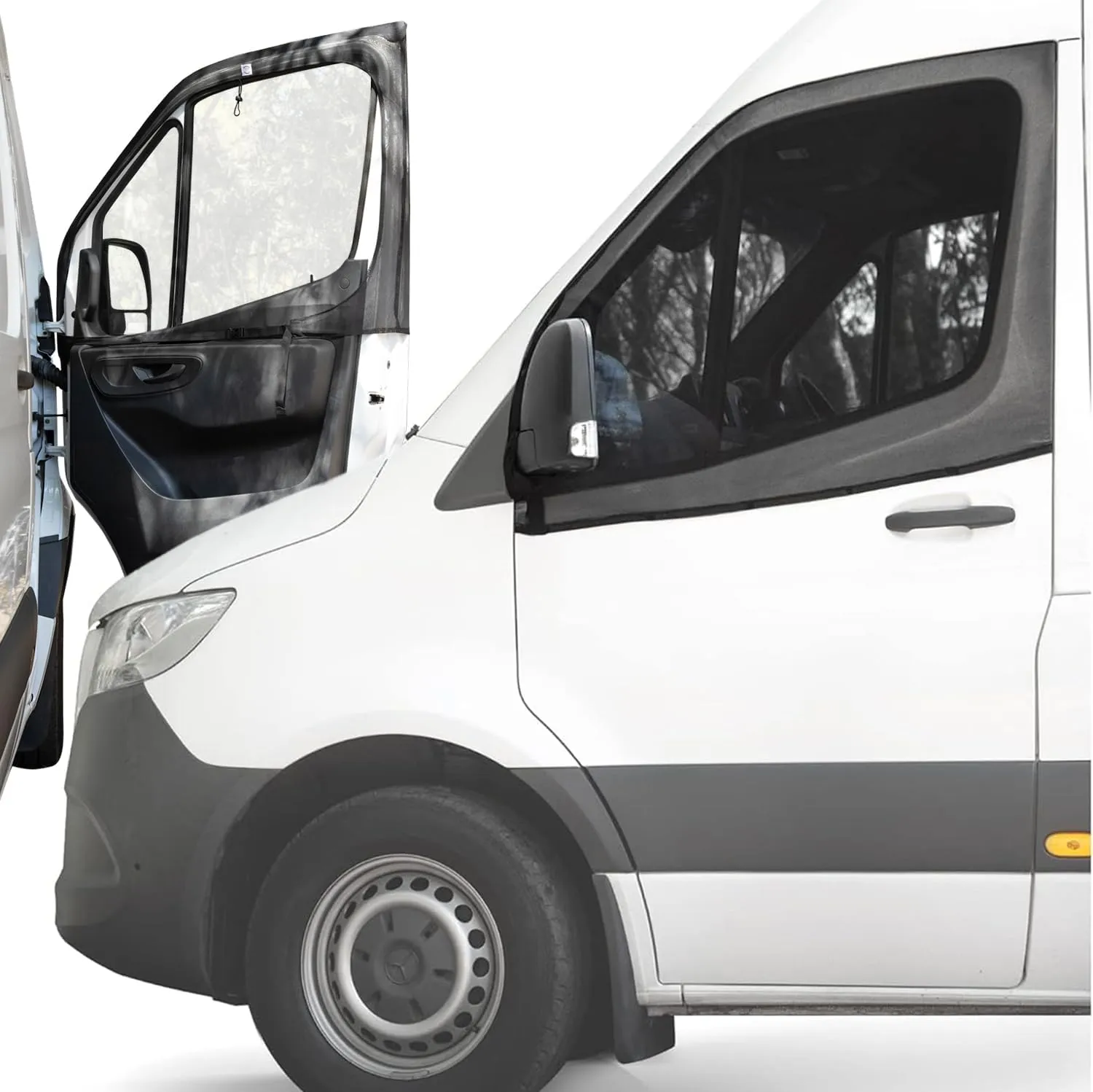 Living in a Bubble Magnetic Bug Screen for Front Doors (Pair), Universal Size for Sprinter, Metris, Ford Transit, and Other Vans & Cars - Car Living Essentials & Van Life Accessories