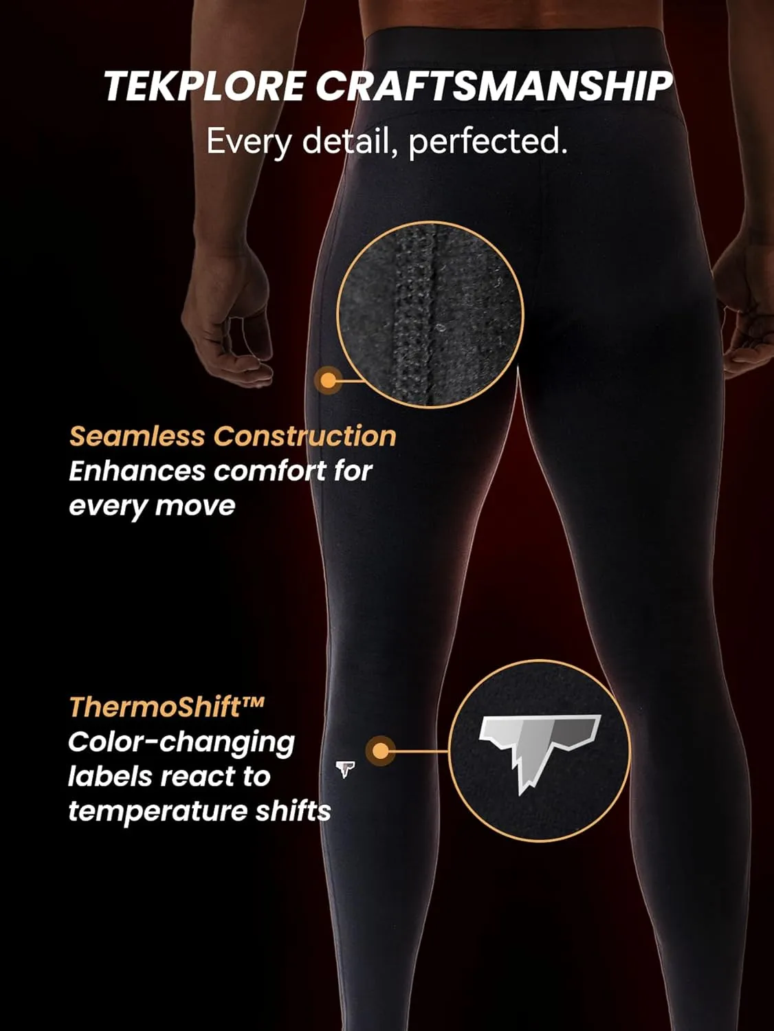 Long Johns Men's - Thermal Underwear Bottom for Men, Fleece Lined Base Layer Pants Cold Weather Activities