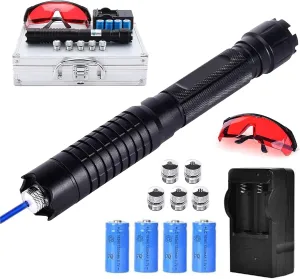 Long-Range Blue Light High-Power Flashlight, Rechargeable, Adjustable Focus, Multiple Modes, Camping and Hiking Equipment