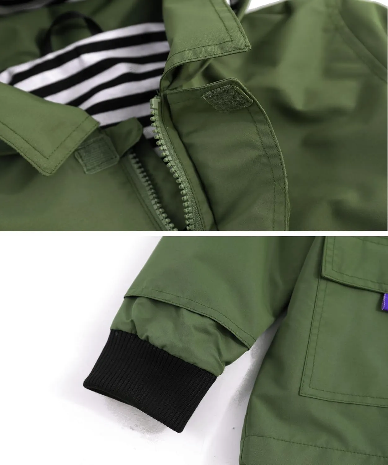 M2C Boys Girls Hooded Cotton Lined Rain Jacket Light Windbreaker