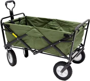Mac Sports Folding Steel Frame Garden Utility Wagon Cart, Green