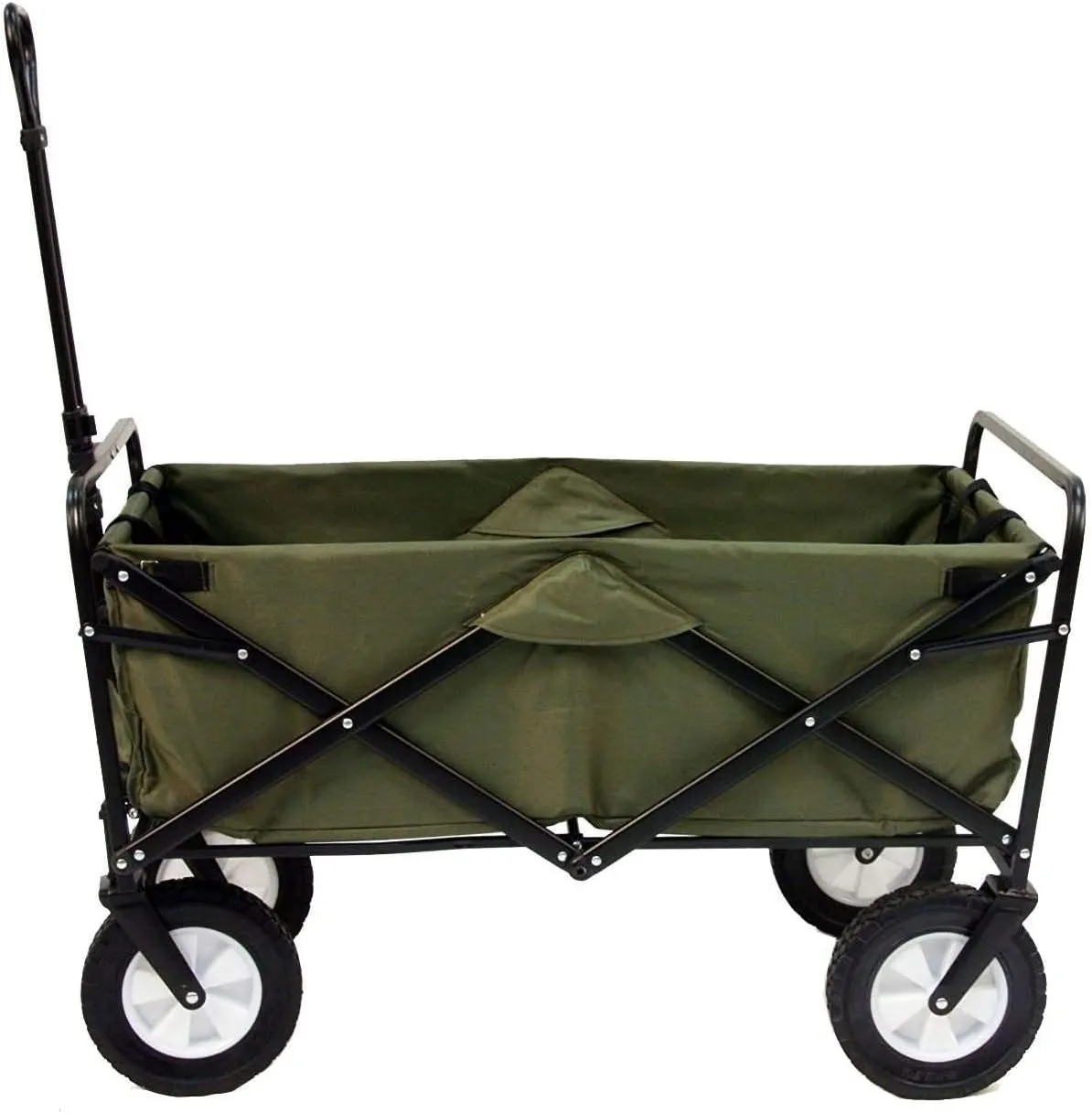 Mac Sports Folding Steel Frame Garden Utility Wagon Cart, Green