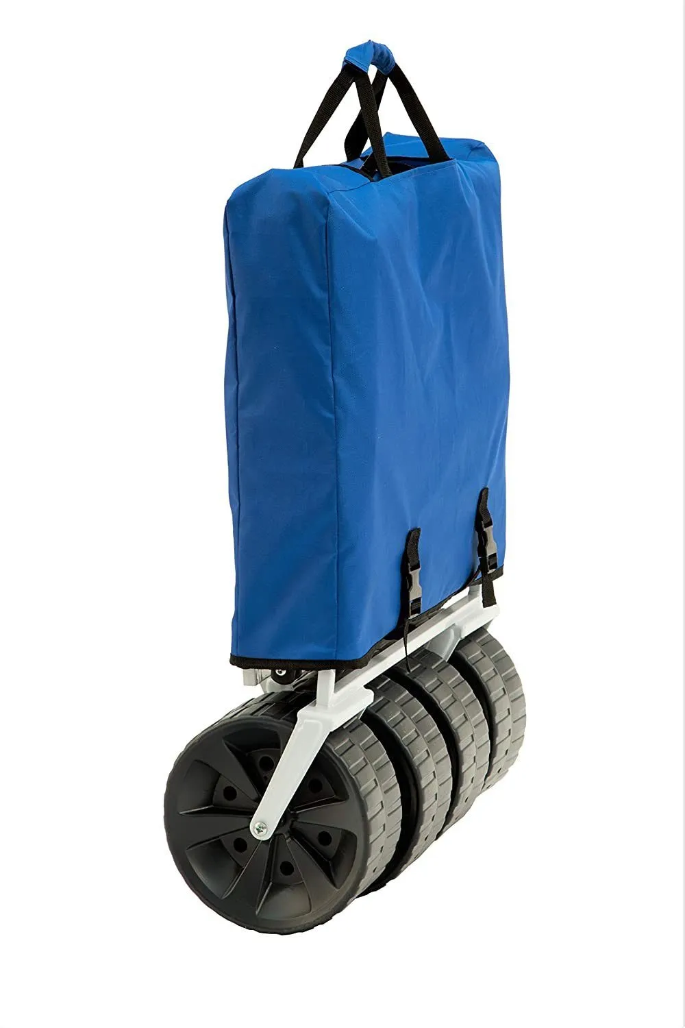Mac Sports Heavy Duty Collapsible Folding All Terrain Utility Beach Wagon Cart, Blue/White
