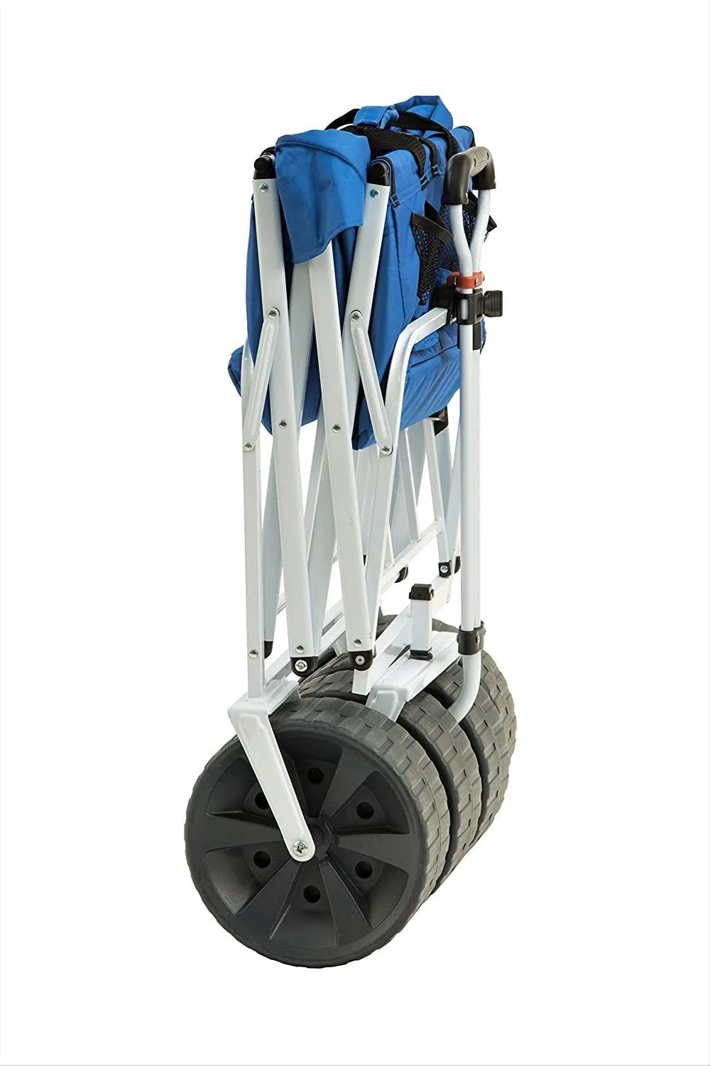 Mac Sports Heavy Duty Collapsible Folding All Terrain Utility Beach Wagon Cart, Blue/White