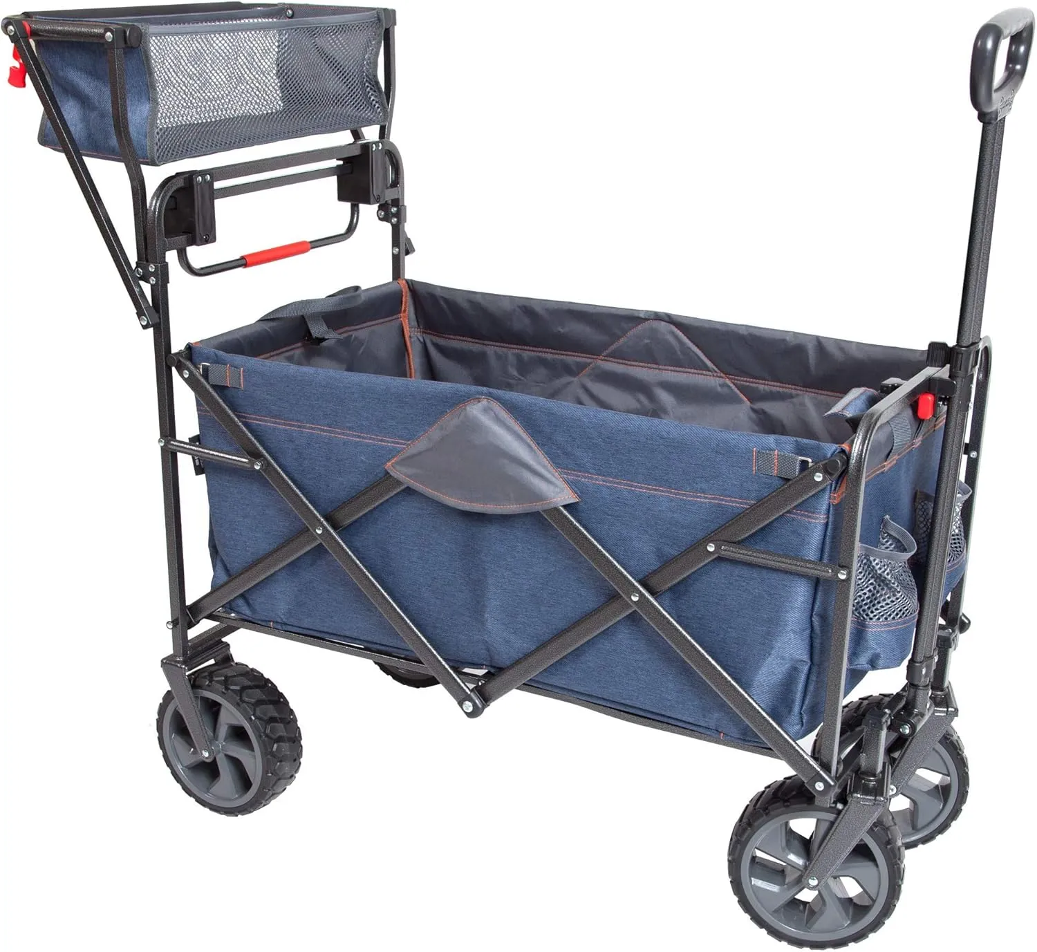 Mac Sports Push & Pull All Terrain Beach Wagon, 300 lb Capacity, Foldable, Collapsible, Camping & Garden Utility Cart