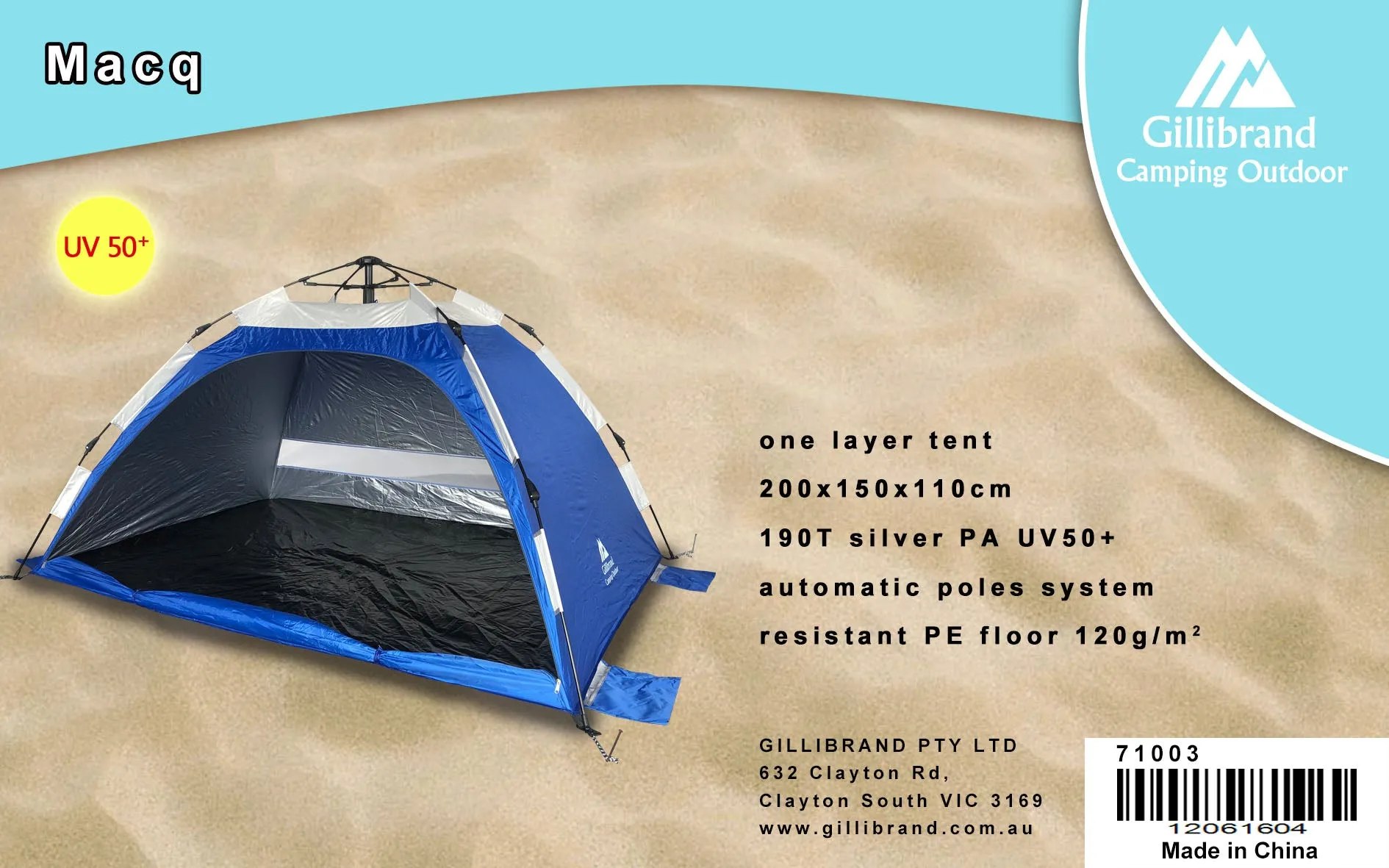Macq 2 Persons instant beach Tent