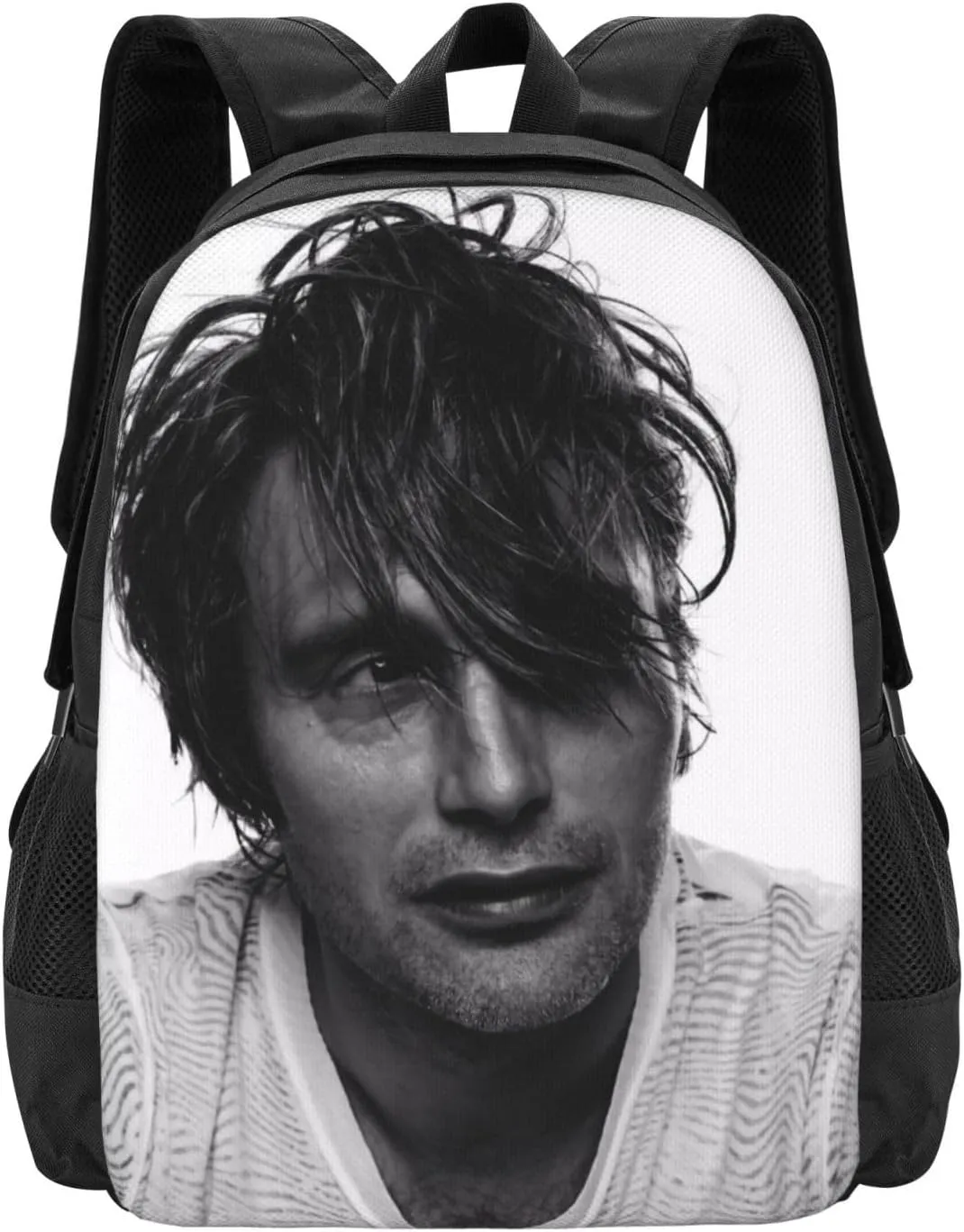 Mads Actors Mikkelsen Travel Backpack Laptop Bag Casual Daypack Double Shoulder Bags for Business Outdoor Work 15.6 Inch