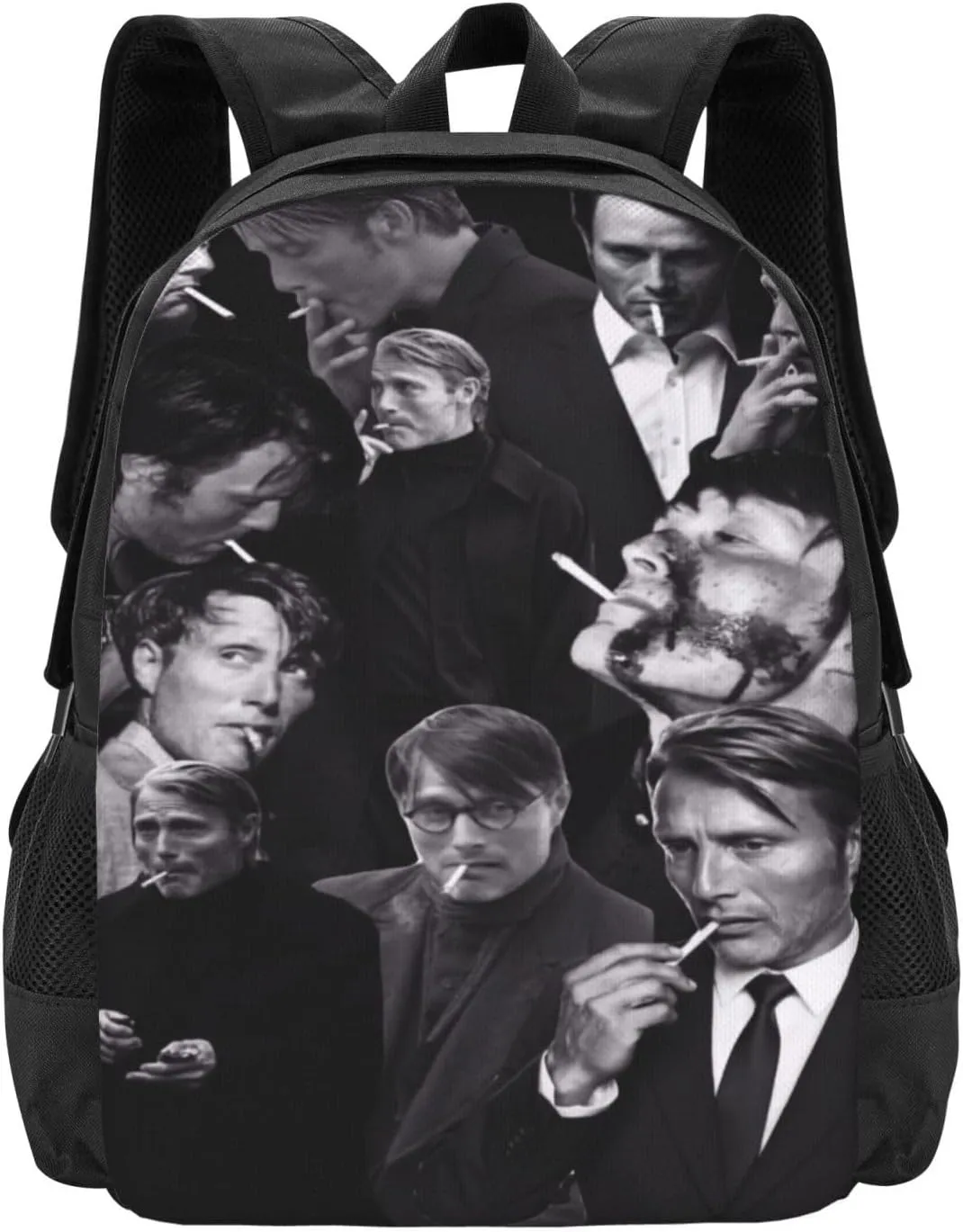 Mads Actors Mikkelsen Travel Backpack Laptop Bag Casual Daypack Double Shoulder Bags for Business Outdoor Work 15.6 Inch