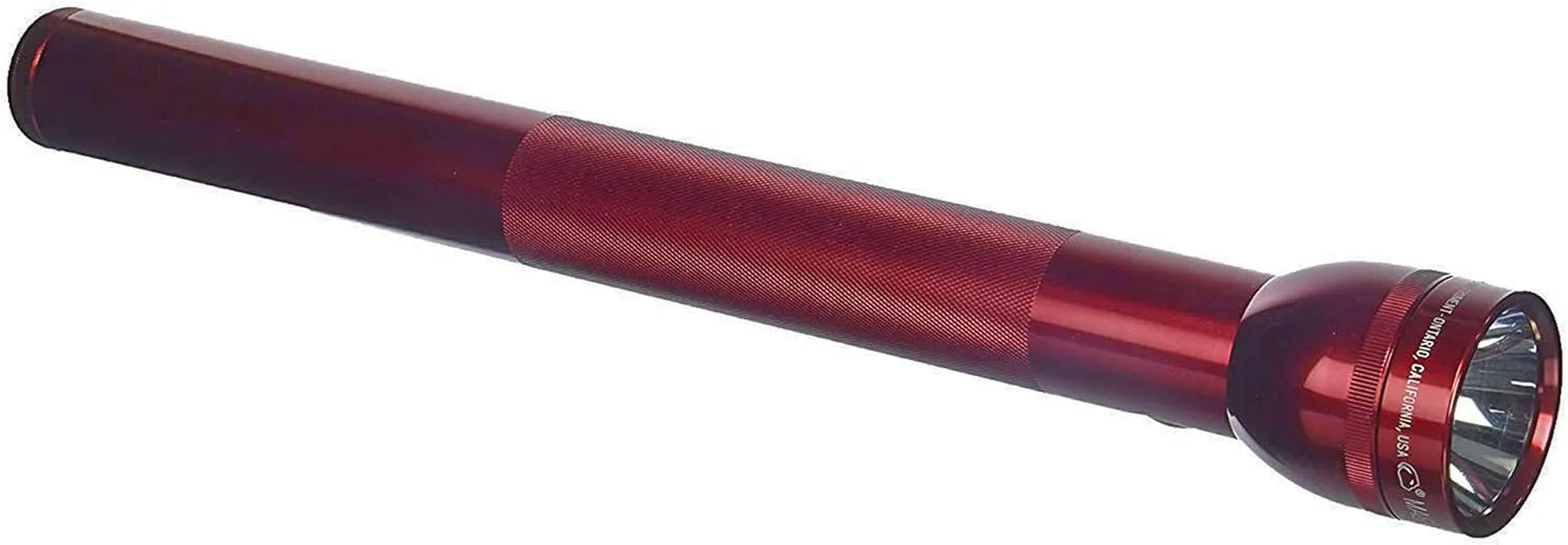 Maglite Heavy-Duty Incandescent 5-Cell D Flashlight in Display Box, Red