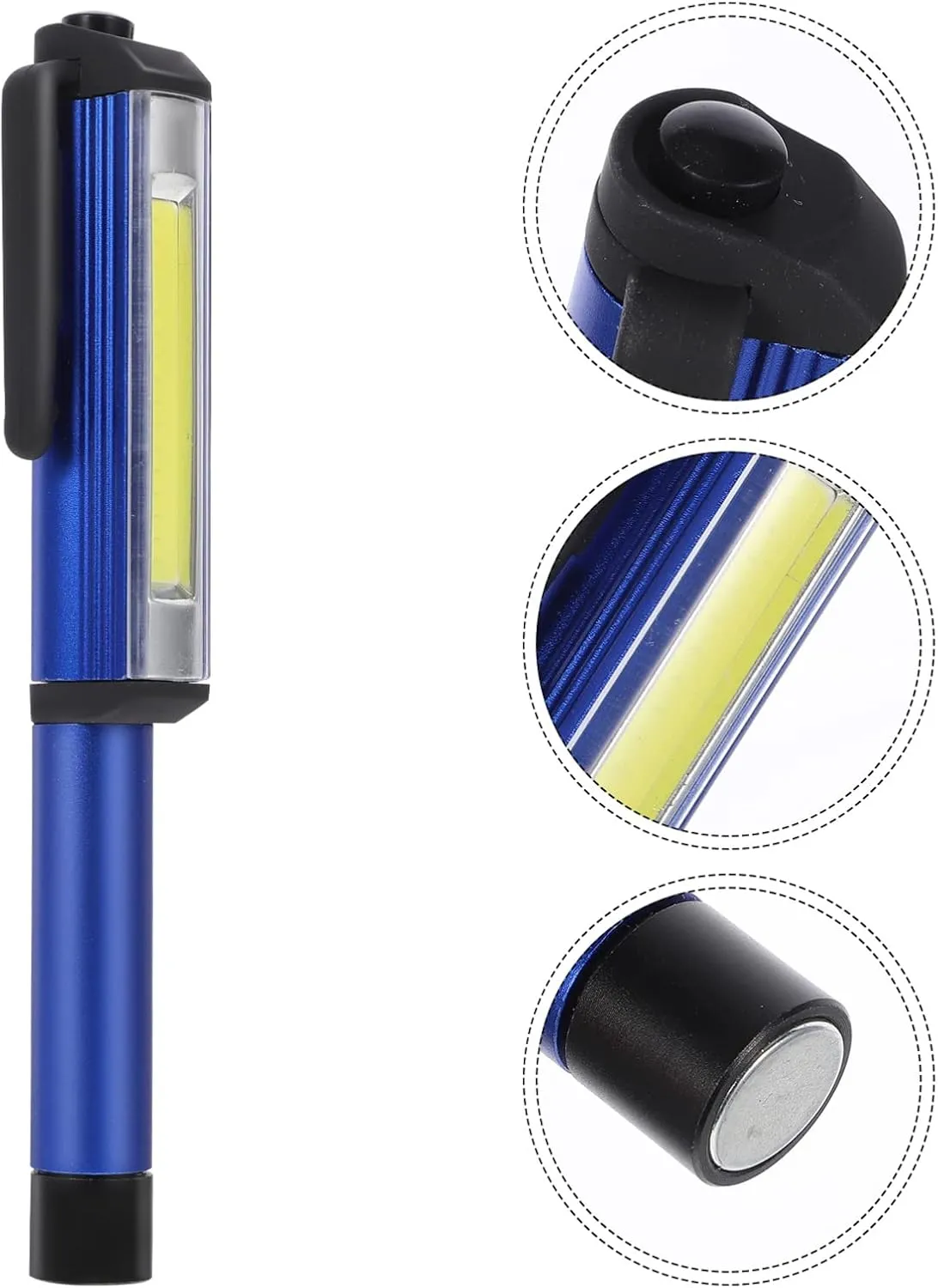 Magnet Flashlight 300 Lumens Led Clip-on Pen Light for Mechanics Camping Car Office Emergency