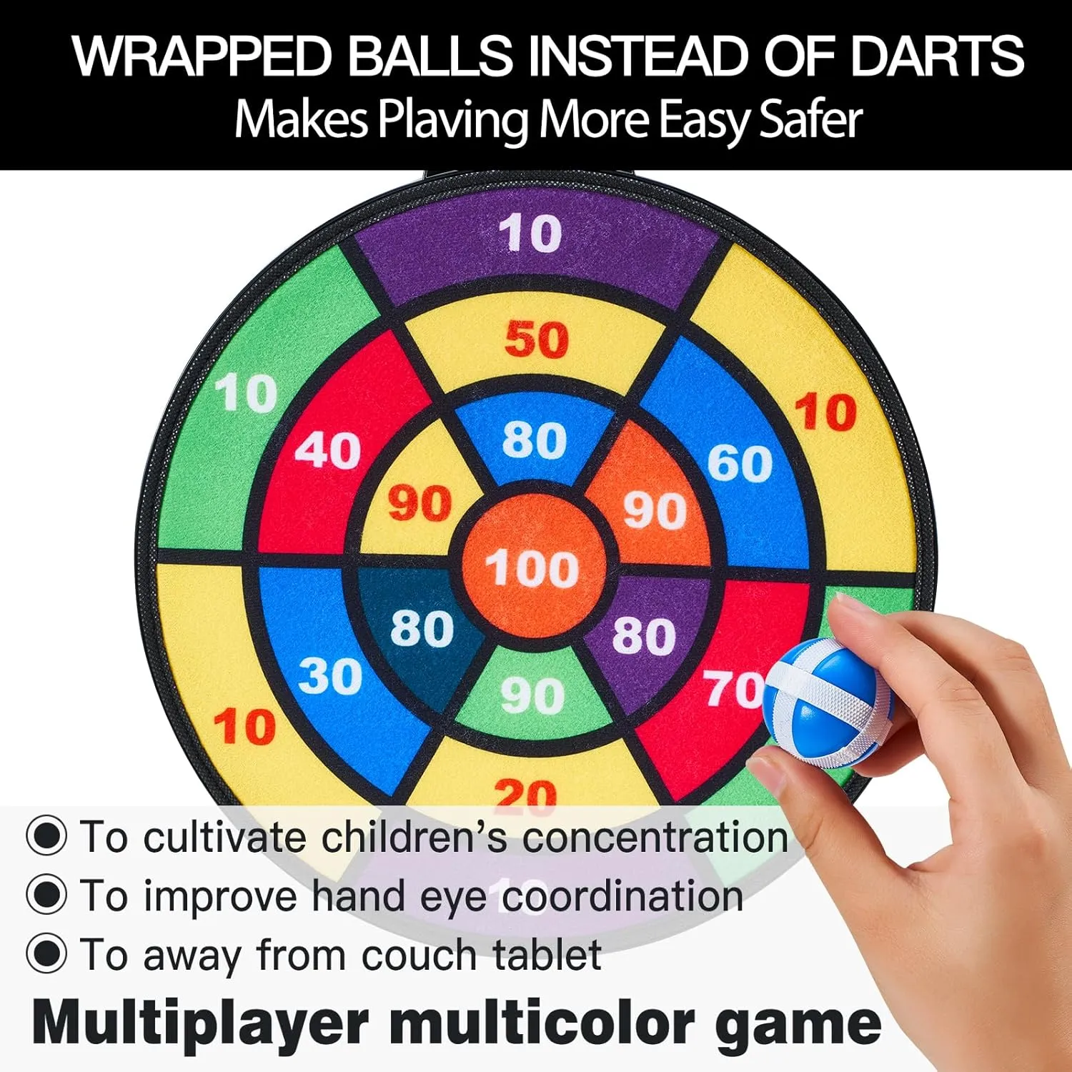Magnetic Dart Board - 12Magnetic Darts 12Sticky Balls Or 2 Toy Gun 40 Foam Dart,Fun for Family Game and Party with Friends, Christmas Birthday Gifts Toys for 3-12 Year Old Boys