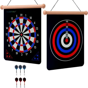 Magnetic Dart Board Set with 6 Safe Magnetic Darts and Storage Bag, Portable for Indoor and Outdoor Play