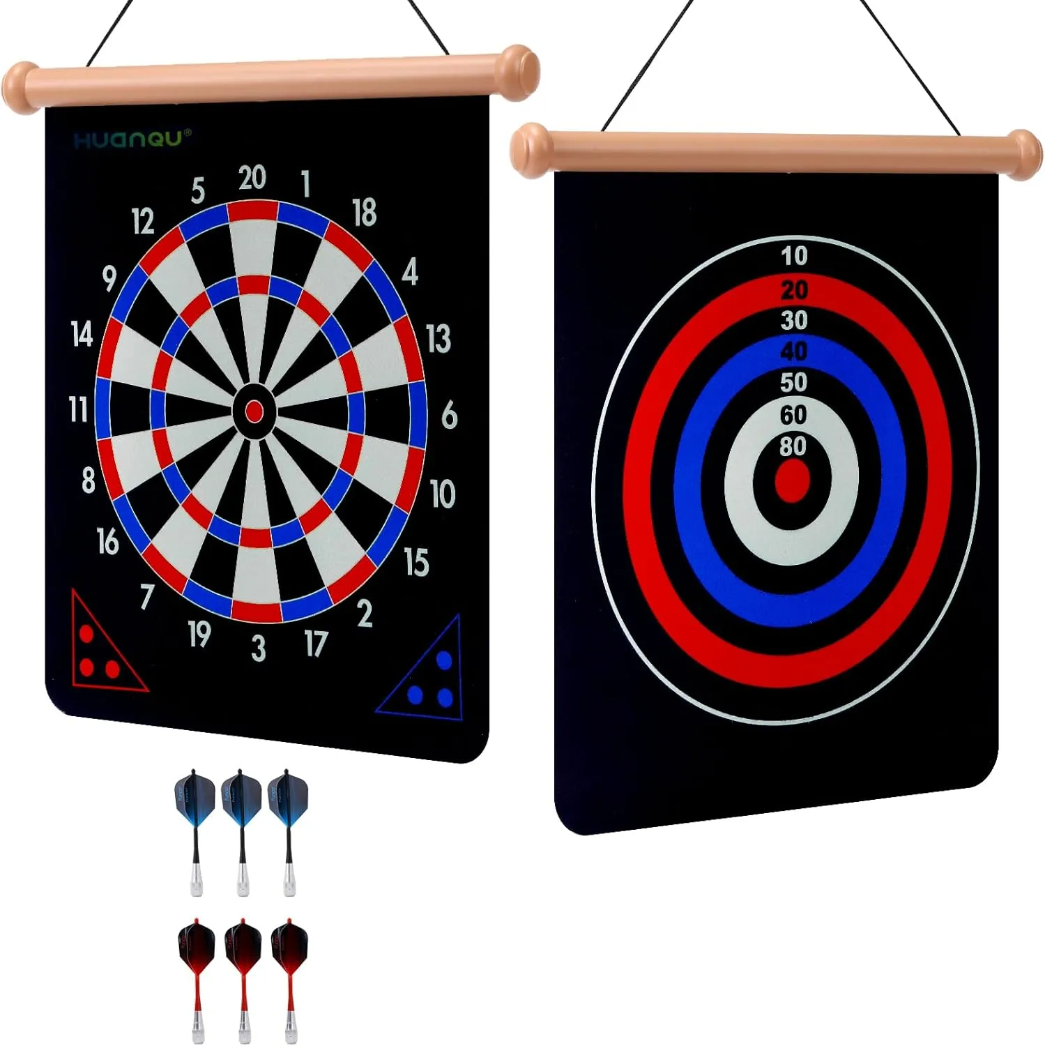 Magnetic Dart Board Set with 6 Safe Magnetic Darts and Storage Bag, Portable for Indoor and Outdoor Play