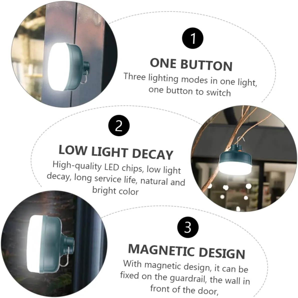 Magnetic Design Led Camping Lamp Rechargeable Night Market Outdoor Emergency Light