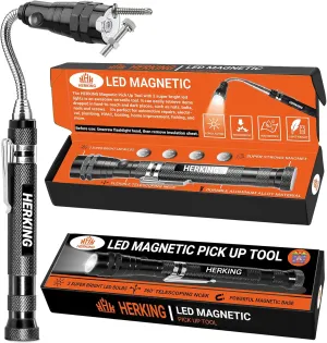 Magnetic Pickup Tool with 3 LED Lights-Birthday Gifts for Men Telescoping Magnetic Flashlight-Mens Valentines Day Gifts for Him Dad Husband Boyfriend Gifts for Men Who Have Everything