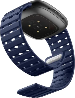Magnetic Watchband Compatible with Fitbit Versa 3 Bands for Men and Women, Rugged Silicone Breathable Lightweight Sport Replacement Strap for Fitbit Versa 4/Sense 2/Sense