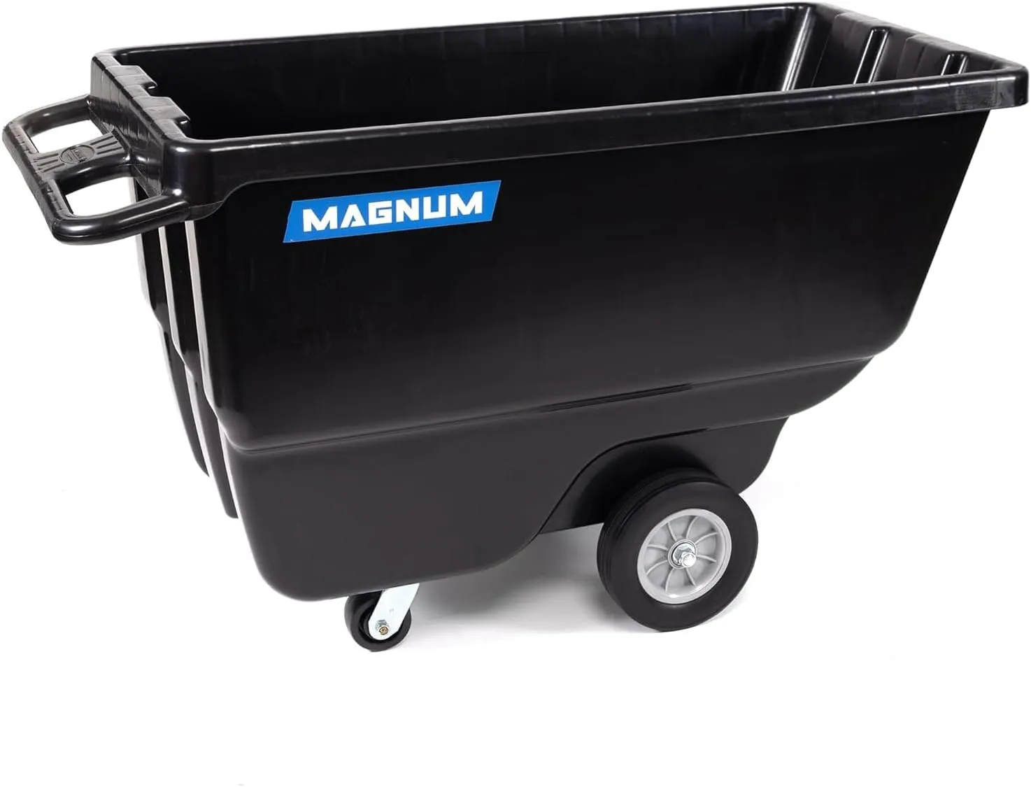 Magnum Tilt Truck, 1 Cu. Yd. Covered Capacity Dump Cart with Heavy Duty 12” Wheels & 5” Casters for Handling Materials, Jobsites, 800 lbs, Trash Cart with Wheels DUC100-12