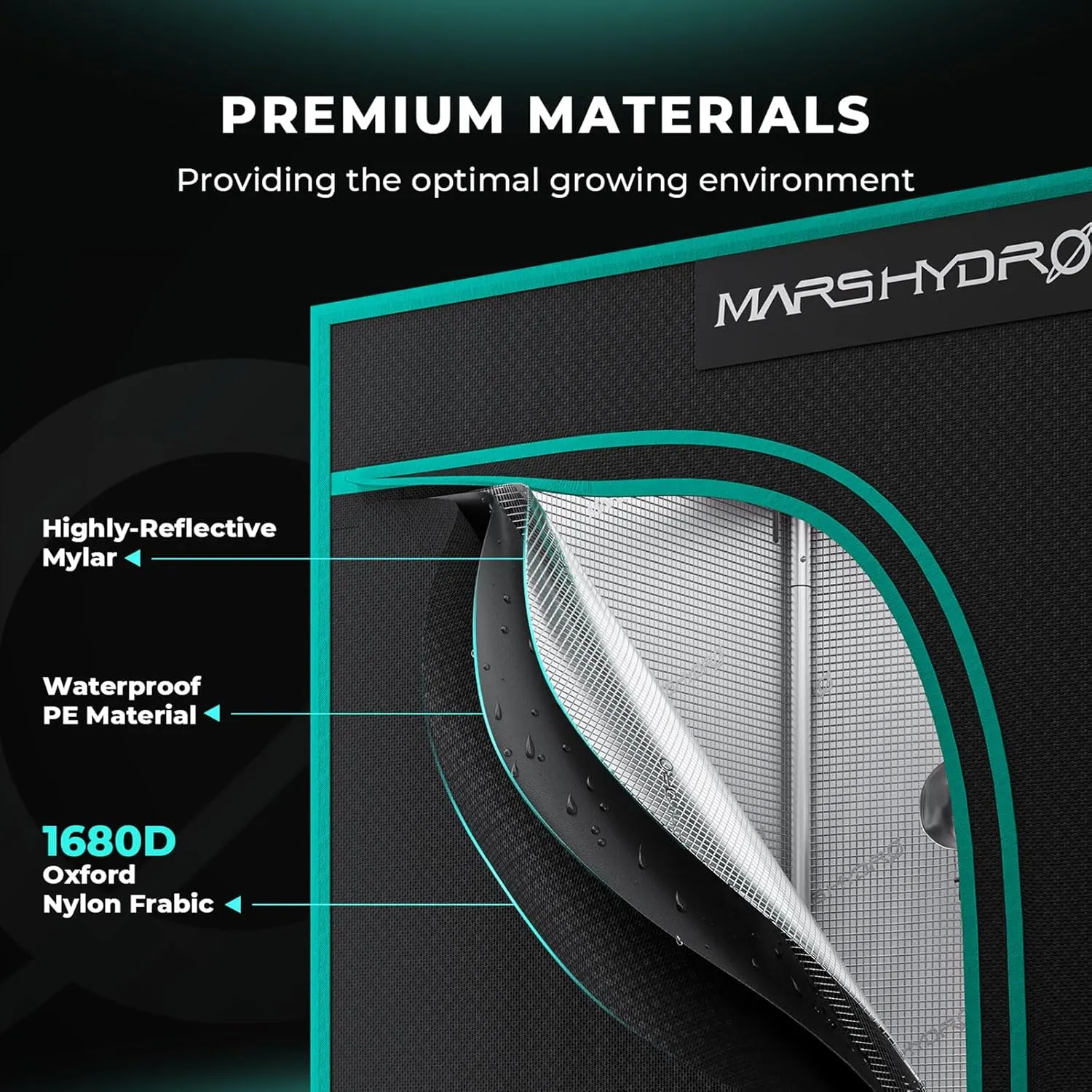 MARS HYDRO 2x2 Advanced Grow Tent, 24"x24"x55" High Reflective Mylar 1680D for Hydroponics Indoor Plant Growing, with Observation Window,Floor Tray and Smooth Zipper for TS600/TS1000