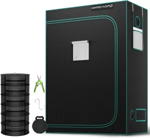 MARS HYDRO 5x2.6 Grow Tent (60"x32"x80") & 2 ft 6 Layers Drying Rack Combo Kit, Indoor Plant Growing Combo to Maximize Plant Yield for Hydroponics or Indoor Gardening