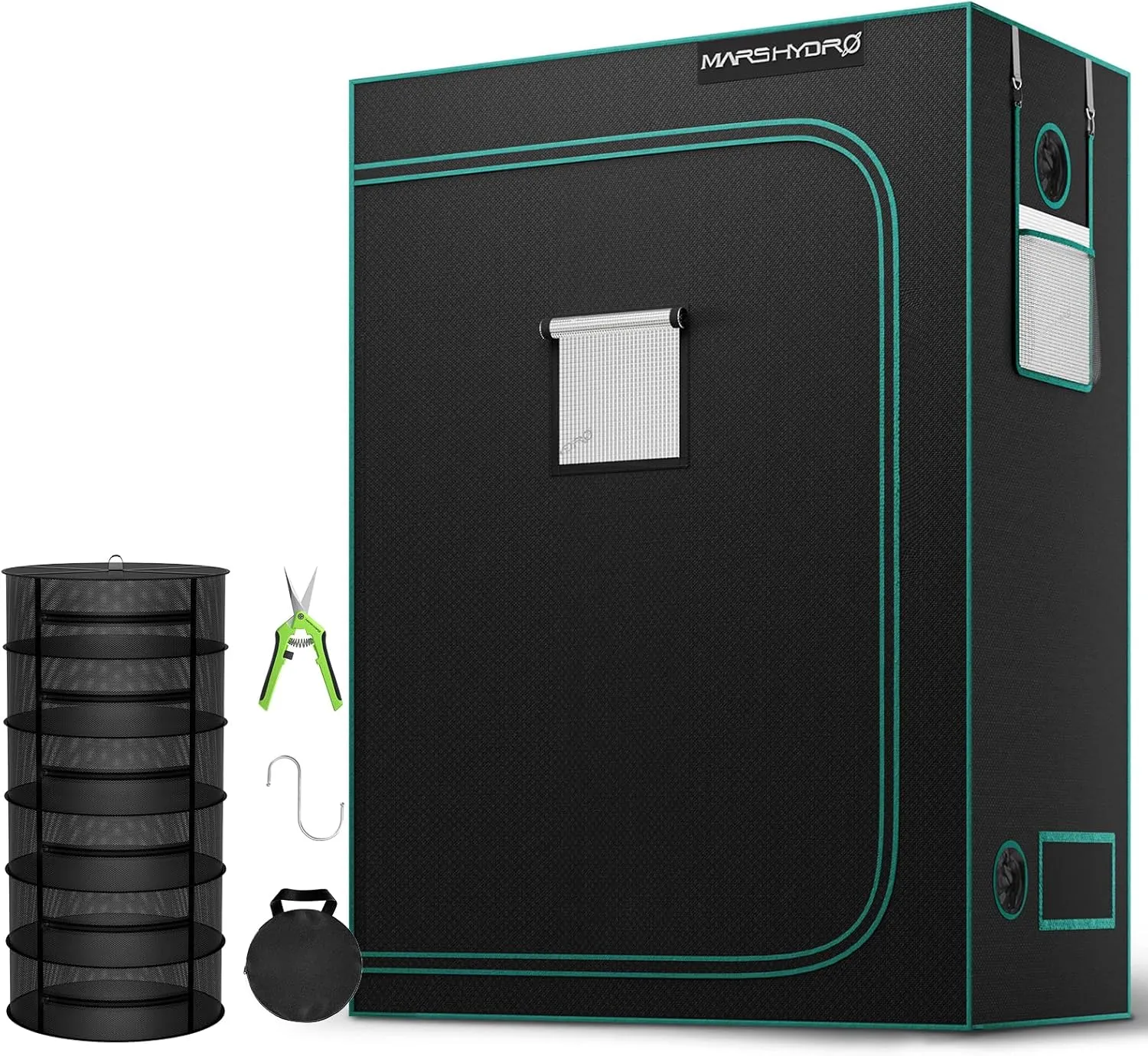 MARS HYDRO 5x2.6 Grow Tent (60"x32"x80") & 2 ft 6 Layers Drying Rack Combo Kit, Indoor Plant Growing Combo to Maximize Plant Yield for Hydroponics or Indoor Gardening
