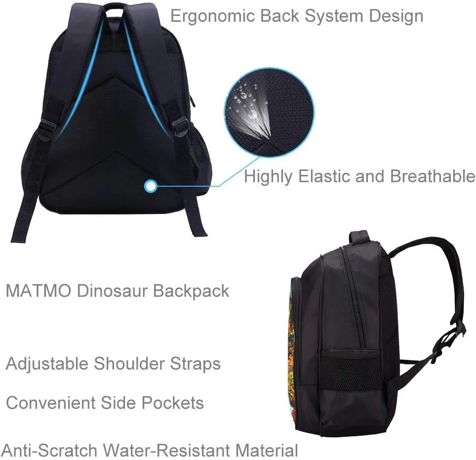 MATMO Dinosaur Backpack for Boys - School Bookbag for Kids (22-2)