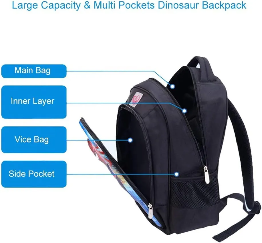 MATMO Dinosaur Backpack for Boys - School Bookbag for Kids (22-2)