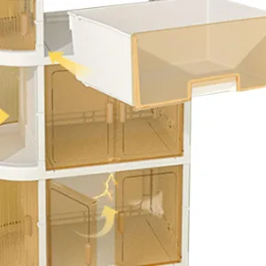 MAVIS LAVEN Rolling Storage Cart, Diaper Cart Organizer Folding 4 Tier Rolling Utility Cart Daily Supplies Storage Cabinet (White)