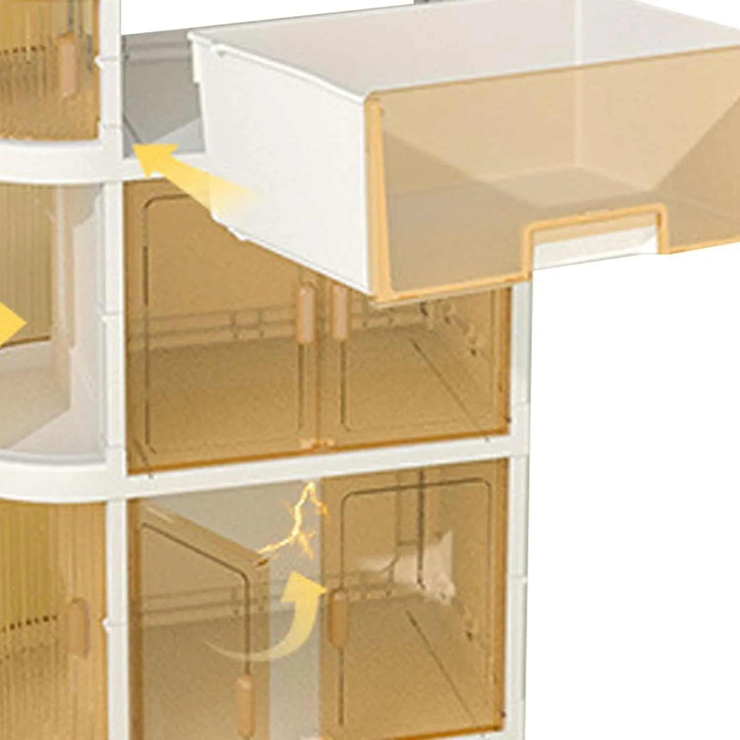 MAVIS LAVEN Rolling Storage Cart, Diaper Cart Organizer Folding 4 Tier Rolling Utility Cart Daily Supplies Storage Cabinet (White)