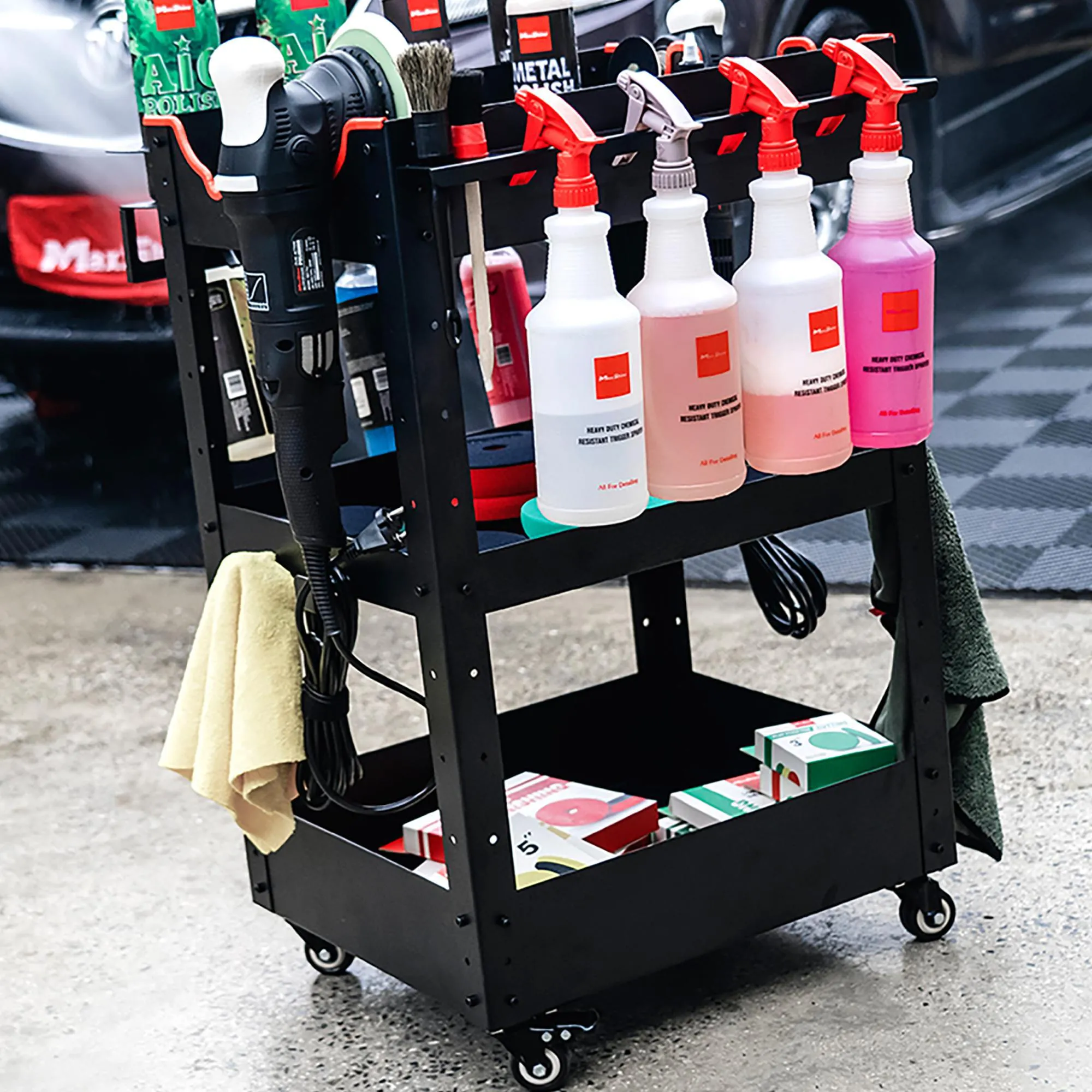Maxshine Premium Rolling Detailing Utility Steel Cart