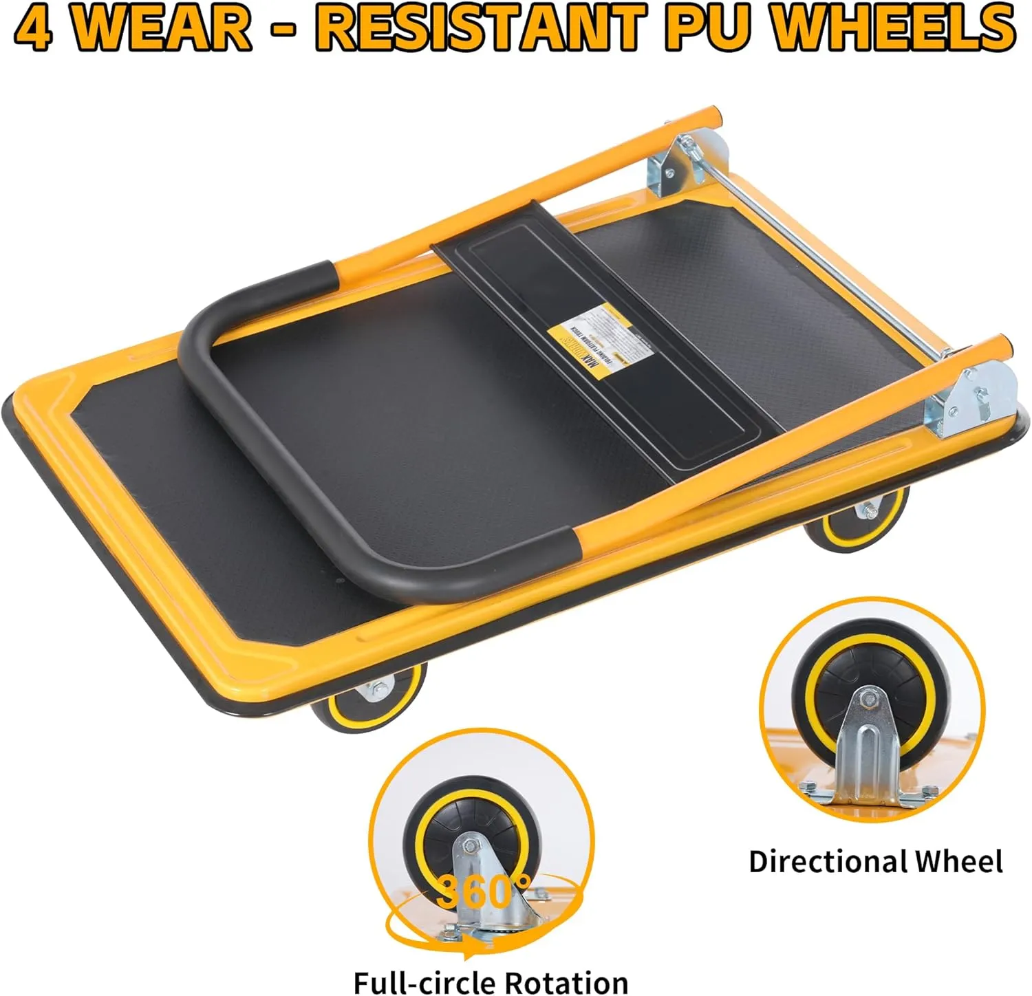 MaxWorks 80877- Foldable Platform Truck Push Dolly 660 lb. Weight Capacity