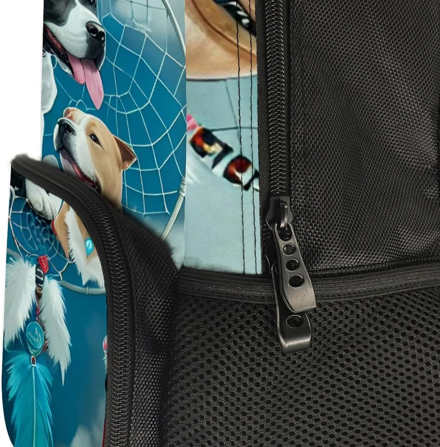 Men Women Lightweight American Pit Bull Terrier Dog Dreamcatcher Art Backpack Large Capacity Bookbag With Smooth Zippers for Gym Business Running