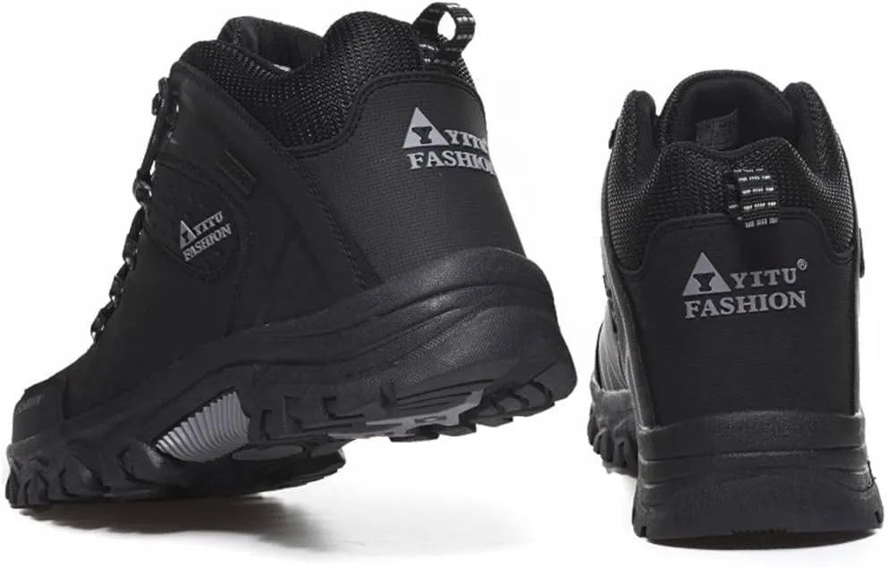 Mens Hiking Boots Non-Slip Outdoor Mid Top Ankle Boot Breathable Hiker Camping Trekking Shoes