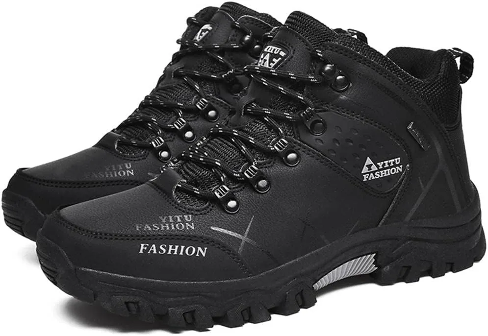 Mens Hiking Boots Non-Slip Outdoor Mid Top Ankle Boot Breathable Hiker Camping Trekking Shoes