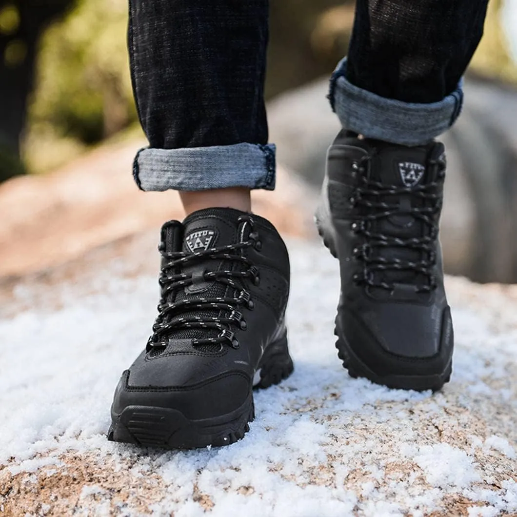 Mens Hiking Boots Non-Slip Outdoor Mid Top Ankle Boot Breathable Hiker Camping Trekking Shoes