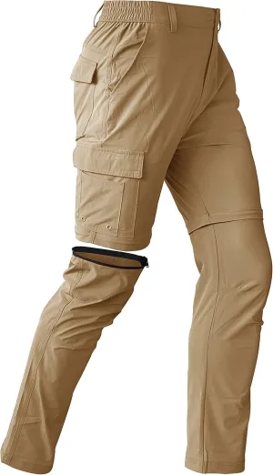 Mens Hiking Convertible Pants Waterproof Lightweight Quick Dry Zip Off Fishing Outdoor Cargo Work Trekking Trousers