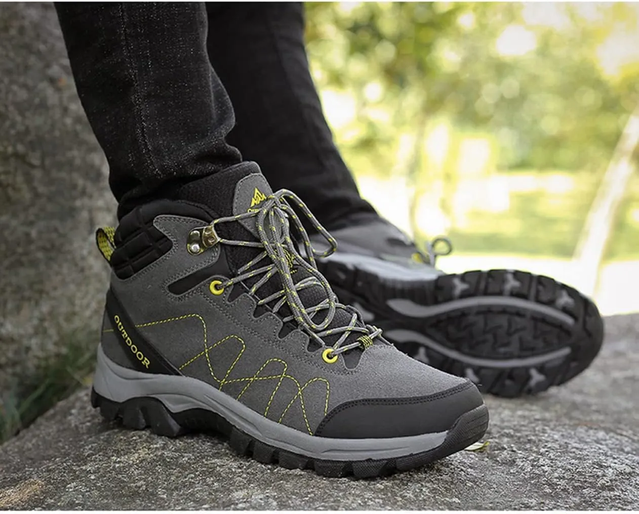 Men's Hiking Shoes Waterproof Anti Slip Hiking Boots Outdoor Lightweight Trekking Sneakers