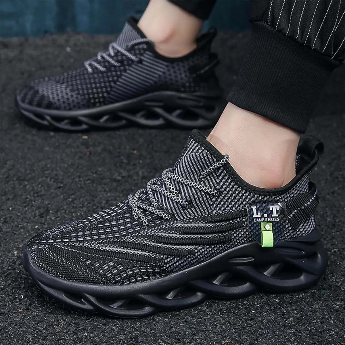 Mens Slip on Walking Running Shoes Non Slip Sneakers Work Sport Athletic Gym Sports Casual Fashion Lightweight Breathable