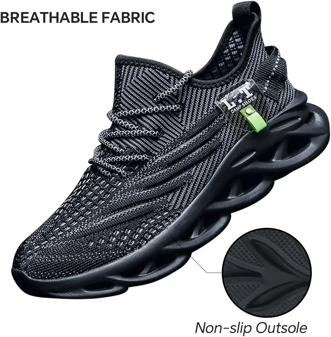 Mens Slip on Walking Running Shoes Non Slip Sneakers Work Sport Athletic Gym Sports Casual Fashion Lightweight Breathable