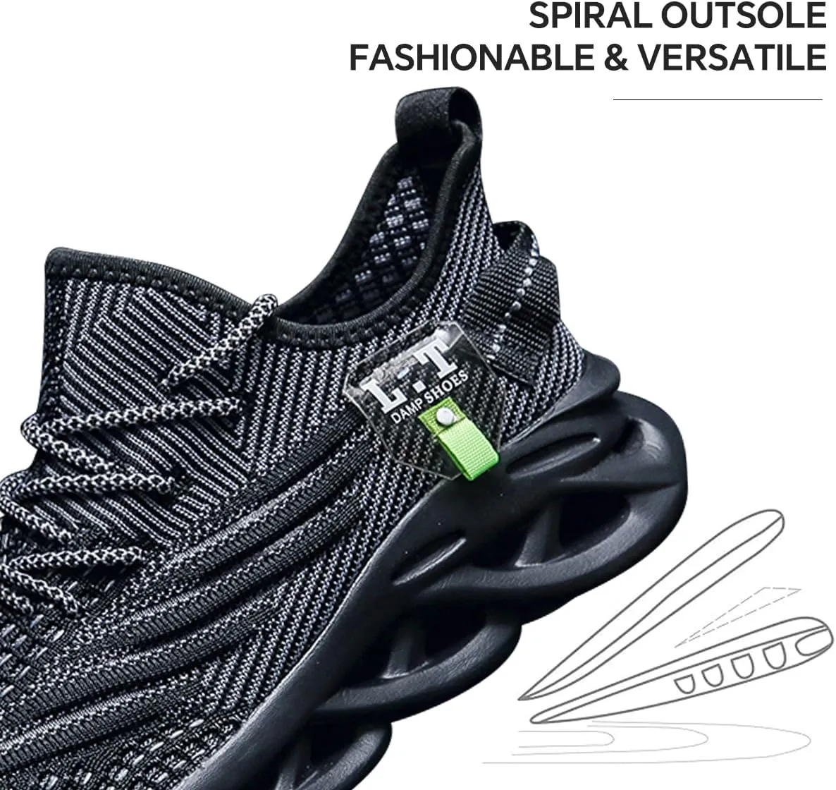 Mens Slip on Walking Running Shoes Non Slip Sneakers Work Sport Athletic Gym Sports Casual Fashion Lightweight Breathable